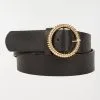 DistriCenter Ceinture Noir Boucle Ronde Dorée Femme -Hipanema Soldes 2956075 900