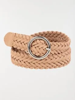 DistriCenter Ceinture Rose Tressée Femme