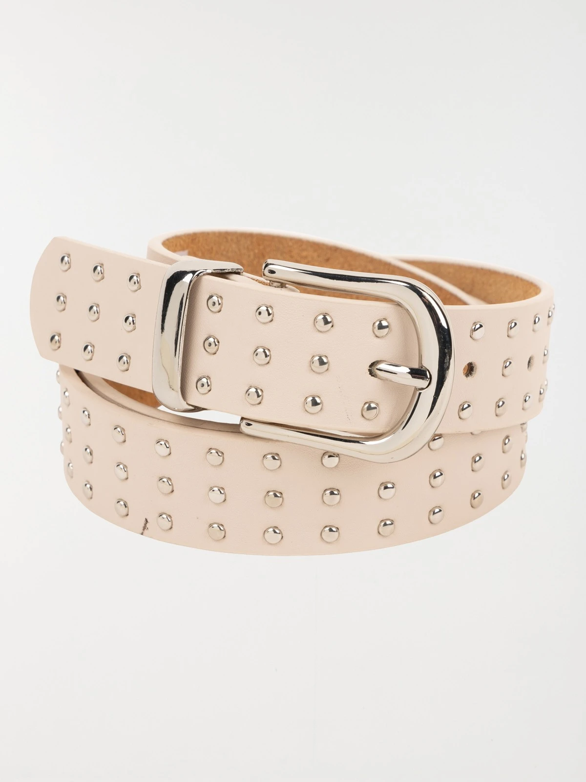 DistriCenter Ceinture Beige Cloutée Feme 3 DistriCenter Ceinture Beige Cloutée Feme
