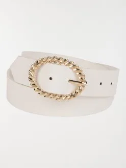 DistriCenter Ceinture à Boucle Blanche Femme