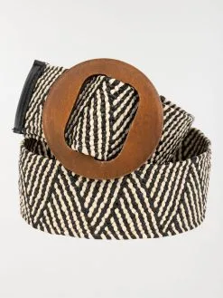 DistriCenter Ceinture élastiquée Paille Femme