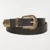 DistriCenter Ceinture Noire Boucle Western Femme 1 DistriCenter Ceinture Noire Boucle Western Femme -Hipanema Soldes 4956096 900