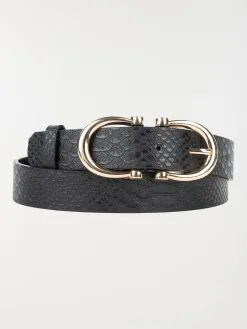 DistriCenter Ceinture Texturée Noire Femme