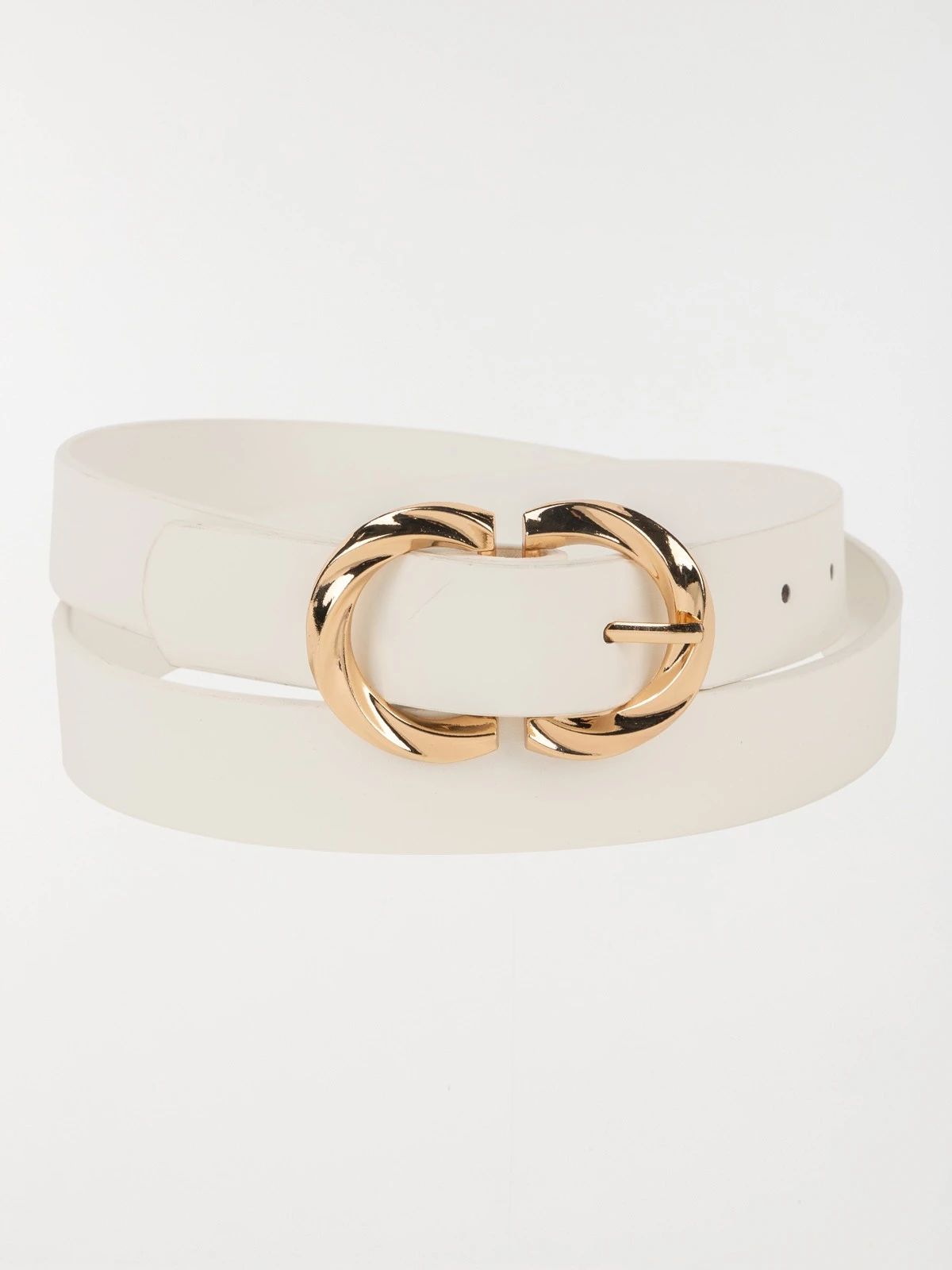 DistriCenter Ceinture Blanche Boucle Dorée Femme 3 DistriCenter Ceinture Blanche Boucle Dorée Femme