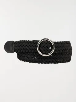 DistriCenter Ceinture Noire Tressée Femme