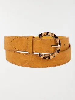 DistriCenter Ceinture Jaune Et Motif écaille Femme
