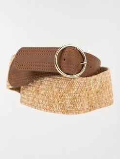 DistriCenter Ceinture élastiquée Paille Femme