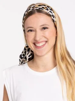 DistriCenter Foulard Imprimé Léopard Beige Femme