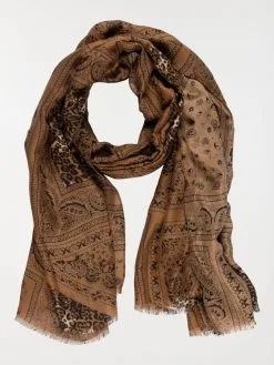 DistriCenter Foulard Imprimé Bandana Femme Café