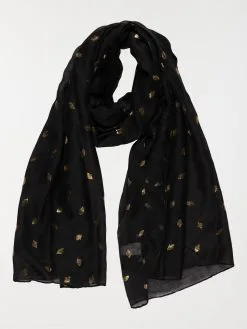 DistriCenter Foulard Imprimé Femme Noir