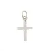 Pendentif CROIX PLATE Or Blanc 375 °°° 15x8mm